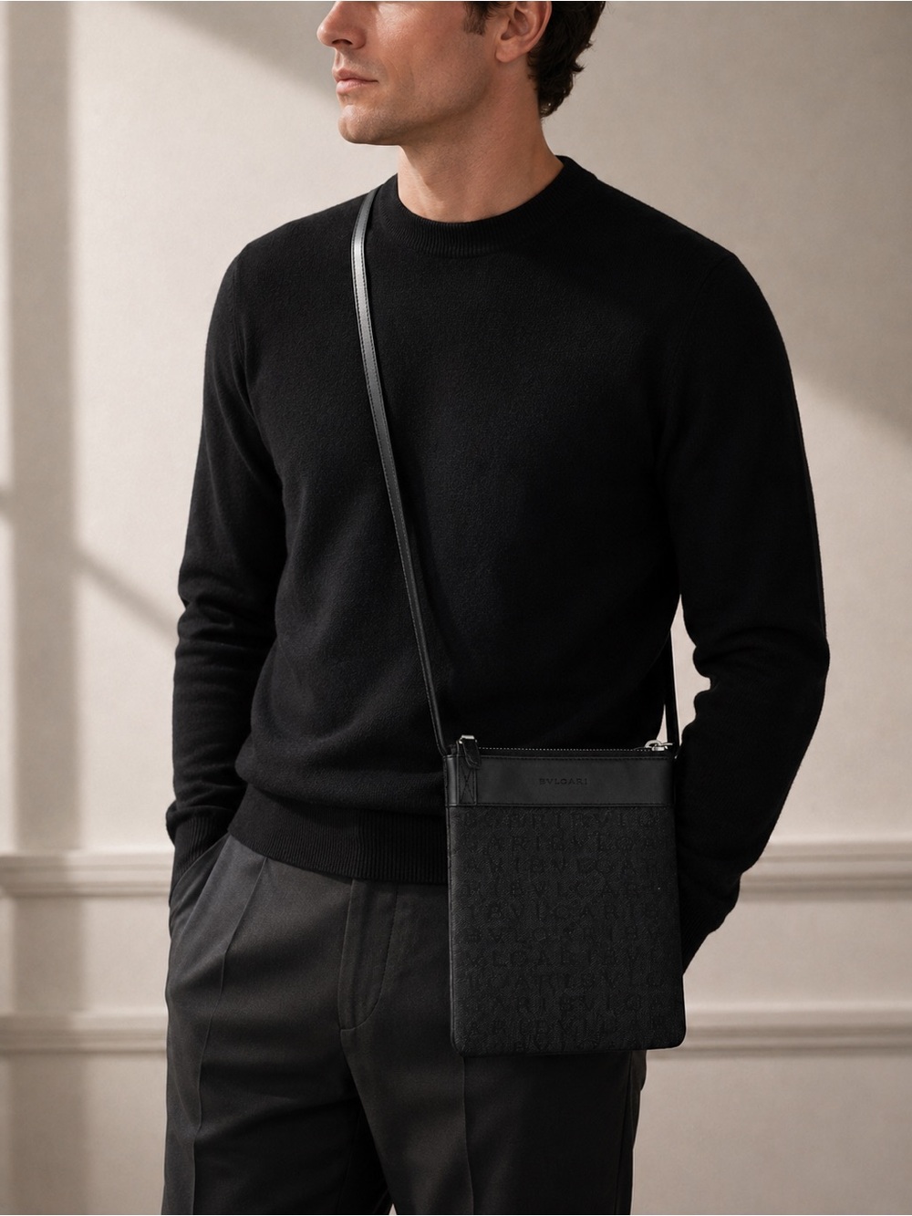 Bvlgari Y2K Logomania Flat Crossbody Pouch Bag